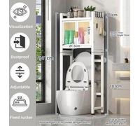 Étagère murale pour salle de bains, à installer au-dessus du porte-papier toilette, blanche