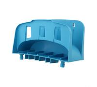 Étagère murale pour tuyau de jardin, support de tuyau d'extérieur, gain de place, matériau PP avec plusieurs fentes de suspension, bleu, noir, 26,5 x 13 x 18 cm pour cour ou terrasse (bleu)