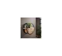Etagère murale ronde 50x25x50 cm en bois brut et métal - ROUND