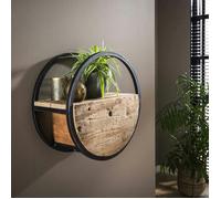 Etagère murale ronde bois recy rut 1 tiroir D50 cm CYCLADES
