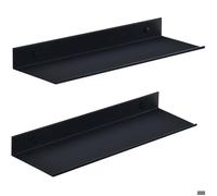 Étagère murale sans perçage - Virex® - 2 pièces - 30x12 cm - Noir - Aluminium antirouille - Capacité 10 kg