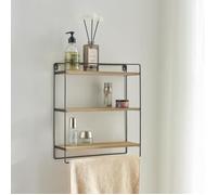 Étagère murale Skovbo à 3 niveaux 43 x 37,5 x 11 cm noir effet bois