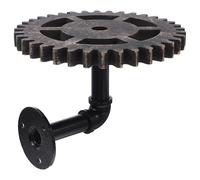 Étagère Murale Steampunk en Fer, Tuyaux et Engrenages, Décor Maison | Style Vintage Américain, Structure Robuste à Charge Élevée, Finition Noire, Cuisine et Décoration Intérieure