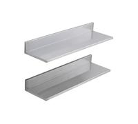 Etagère murale SucceBuy Acier inoxydable Argent 76,2x21,8x8,5cm - Lot de 2 - Charge 20 kg