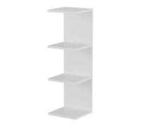 [en.casa] Étagère Murale avec 4 Compartiments Meuble de Rangement Suspendu avec 4 Tablettes pour Salon Bureau Couloir Chambre Panneau de Particules 95 x 30 x 28 cm Blanc