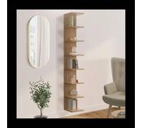 IDMarket - Etagère Murale Suspendue Double Position Chiara 8 étagères façon hêtre 190 cm