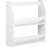 Etagre Murale Suspendue En Bois Blanc 64x60x16cm