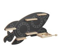 Étagère murale - TECTAKE - Étagère décorative en forme de fusée MYLITTLESTORY, pour 40 figurines, magnétique - Gris anthracite