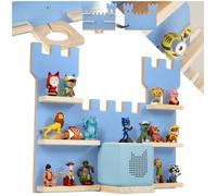 Rangement - TECTAKE - Étagère murale MYLITTLESTORY FORTRESS aspect château fort, coins arrondis, 56 x 15,5 x 43 cm - Bleu