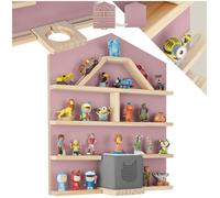 tectake® Etagere Murale Magnétique pour 50 Figurines à Histoire & Boîte à Histoire, Étagère Bois Bibliotheque, Support Figurine Rangement Chambre Enfant Décoration Murale Accessoires Chambre Enfant