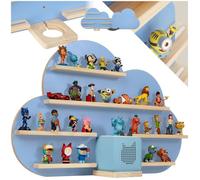 tectake® Etagere Murale Magnétique pour 28 Figurines à Histoire & Boîte à Histoire, Étagère Bois Bibliotheque, Support Figurine Rangement Chambre Enfant Décoration Murale Accessoires Chambre Enfant