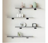 vidaXL Étagères Murales 4 pcs, Tablettes Suspendues avec Rangement, Étagères à Livres Flottantes, Décorations de Salon, Sonoma Gris Bois Ingénierie