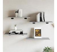 vidaXL Étagères murales 4 pcs Bois d'ingénierie 60x30x1,5 cm Sonoma gris