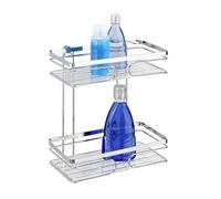 WENKO Étagère murale Premium douche Panier Salle de bains Étagère suspendue Tablettes 2 étages Acier inoxydable