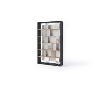 Étagère ou bibliothèque murale graphite, bois et grise - VALKA