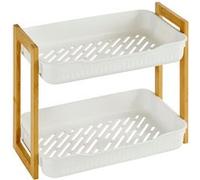 Etagère petit format 2 niveaux blanc bambou Natureo 5five Blanc G