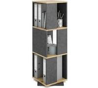 Etagère pivotante 34x34x108 cm anthracite et chêne - GRASBY