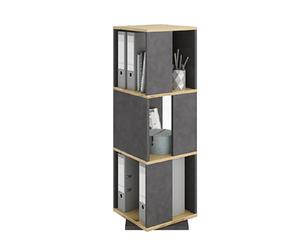 Etagère pivotante 34x34x108 cm anthracite et chêne - GRASBY