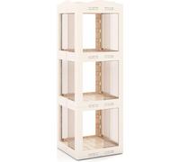 Étagère pivotante à 3 niveaux, pliable, antidérapante, blanche