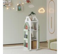 Étagère pivotante pour enfants 'Vipsali' au design maison 108 x 40 x 40 cm vert menthe / blanc