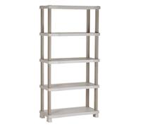 Etagère - PLASTIKEN - Plastique - 90 x 45 x 184 cm - 5 étages - Beige
