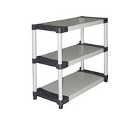Rayonnage plastique - TOOD - 3 étagères - Capacité 80 kg par étagère - 80 x 40 x 85 cm - Noir et gris