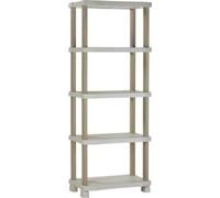Étagère Plastique 5 Étages, 70 x 45 x 184 cm, Beige