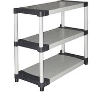Tood Rayonnage plastique 3 étagères – 80 kg/étagère – 80×40×85 cm – Noir/Gris