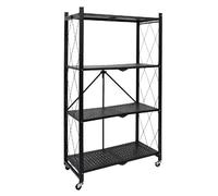 Etagère pliable 4 niveaux en fer et Polypropylène - Noir