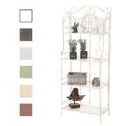 CLP Étagère Anika – Fer forgé pliable 4 niveaux, stable et robuste – Crème antique