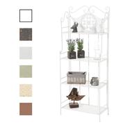 Etagère pliable - CLP - Anika - Fer forgé - 4 espaces de rangement - Style antique blanc 153 cm