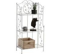 CLP Etagere Pliante Reus, Style Maison de Campagne, Etagere a Plantes en Metal, Gain de Place pour Interieur et Exterieur abrite, Couleur:Blanc Antique