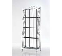 CLP Etagère de Rangement Lea, Étagère de Jardin très Stable, Porte -Plante en Métal, Etagère de Rangement Pliable avec 4 Niveaux de Rangement, 160 x 60 x 30 cm Noir