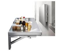 Étagère pliante avec supports robustes - Table pliante murale en acier inoxydable, bureaux d'ordinateur, poste de travail, tables de salle à manger, étagère de buanderie(L120xW30cm/L47xW12in)