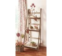 Étagère pliante en bois, blanc / brun, shabby chic, 3 étagères