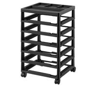 Étagère pliante Rollregal, 6 niveaux, en polypropylène (PP), noire, dimensions : 362 x 405 x 685 mm