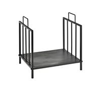 Etagère porte bois de cheminée porte-bûches charge max. 15 Kg dim. 44L x 33l x 46H cm métal époxy noir