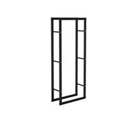 HOMCOM Range bûches Etagère porte bois de cheminée porte-bûches intérieur et extérieur charge max. 100 Kg dim. 60L x 25l x 150H cm métal noir