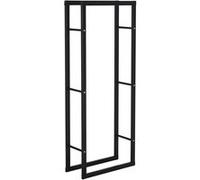 HOMCOM Range bûches Etagère porte bois de cheminée porte-bûches intérieur et extérieur charge max. 100 Kg dim. 60L x 25l x 150H cm métal noir