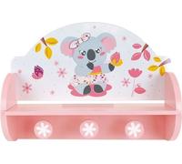 Étagère Porte-Manteau Enfant Fun House Mimi Cally Koala, H 33 x L 46 x P 15 cm, MDF et Pin, Rose