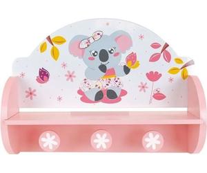 Étagère Porte-Manteau Enfant Fun House Mimi Cally Koala, H 33 x L 46 x P 15 cm, MDF et Pin, Rose