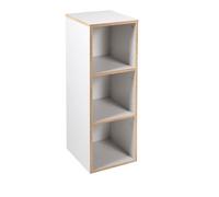 roba Étagère Enfant en Bois Caro - Colonne à 3 Cases pour Commode à Langer - Gris clair / Bords en Décor Bois