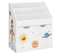 Étagère pour chambre d'enfant - Étagère murale blanche - MDF/panneau de particules - Système anti-basculement - 62,5 x 29,5 x 70 cm