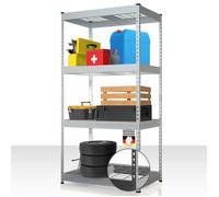 Rayonnage pour charges lourdes galvanisé Yukon Rivet, 180 x 90 x 60 cm, rayonnage en acier avec tablettes grillagées, charge admissible 250 kg par niveau, rayonnage de stockage à 4 niveaux, rayonnage 