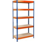 Étagère pour charges lourdes Étagère enfichable Grizzly Choix géant Orange Hauteur : 220 cm Largeur : 90 cm Profondeur : 60 cm
