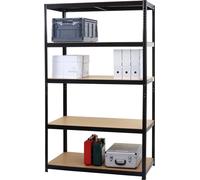Étagère pour charges lourdes HWC-E33, Étagère de cave Étagère enfichable Étagère de stockage, 875kg acier 5 étagères ~ noir 200x120x60cm