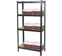 Étagère pour charges lourdes MENDLER HWC-D67, 160x80x40cm, charge 320kg + 6x panier de rangement MENDLER HWC-C21 noir Noir G