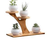 Étagère pour d'intérieur - Présentoir de rangement en bois rustique moderne de 9,9 pouces | Support esthétique pour théière, Pot de fleur, Vase de jardinière, décoration de maison, salon, balc