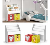 Bibliothèque enfant Vicco Luigi Blanc 72x79cm avec 2 boxes pliants opt.2, Model 36213