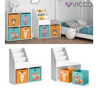 Étagère pour enfant Bibliothèque rangement Boîte pliable Luigi blanc Vicco